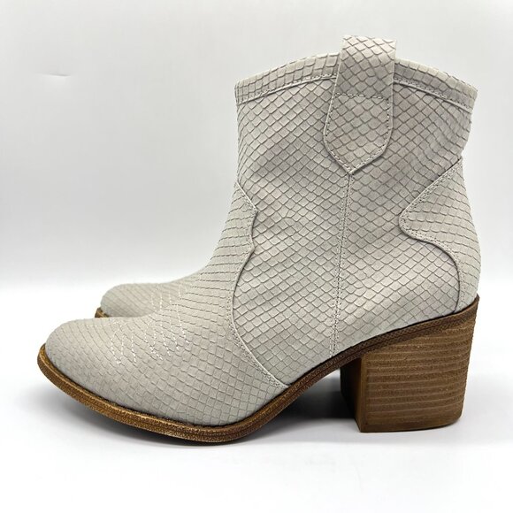 Dirty Laundry Womens Size 7 Unite Gray Snakeskin Western Ankle Boots Shoes‎ - Picture 6 of 16